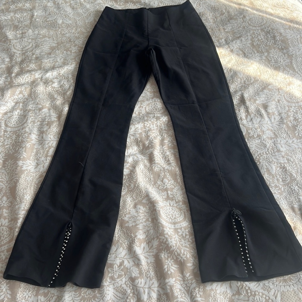 Beautiful black wide bottom pants sz 27 ladies